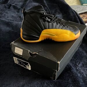 Jordan Kids Black and Orange Sneakers